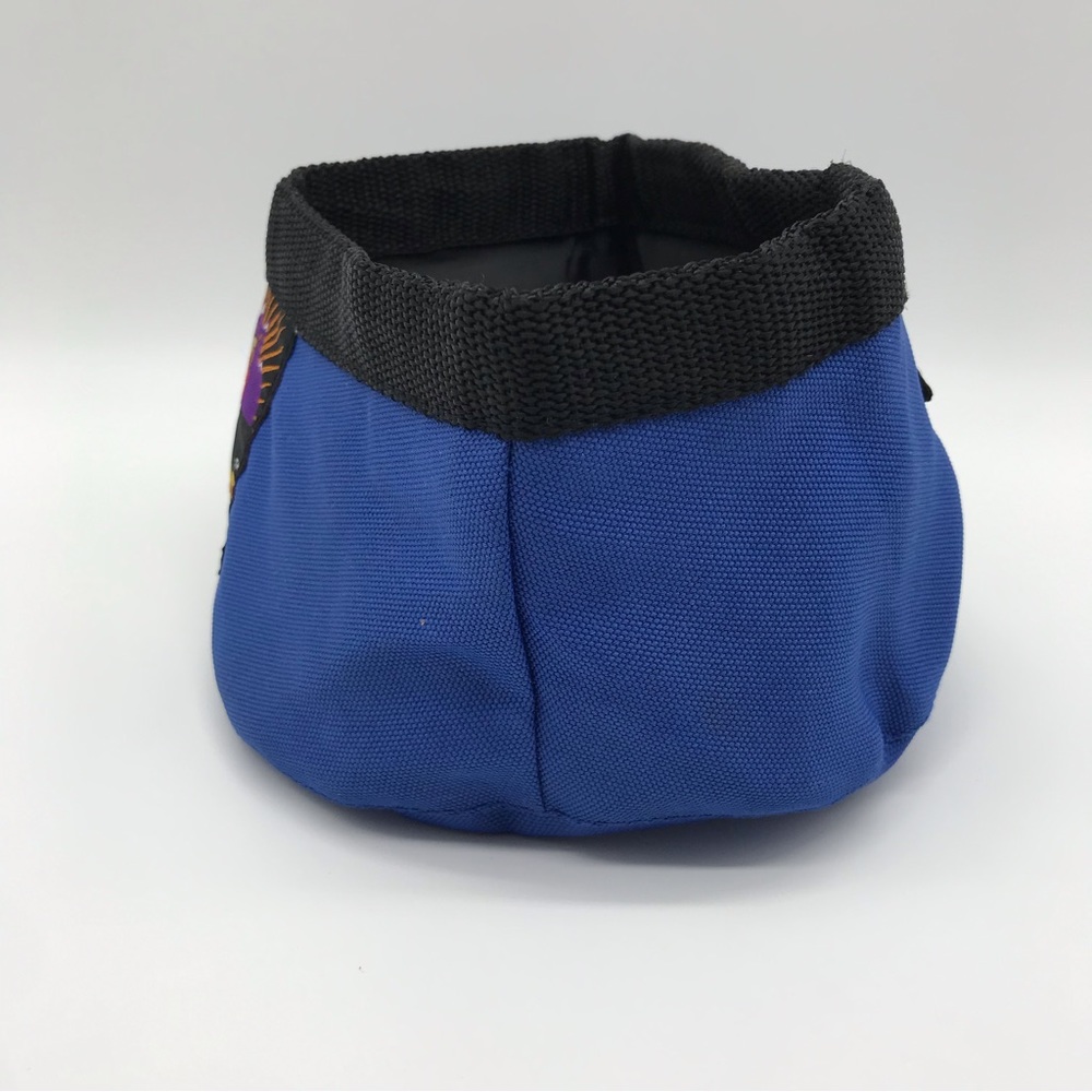 Outward Hound Pet Travel Gear Port-A-Bowl Portable Pet Bowl Blue Black Vintage - Picture 4 of 11